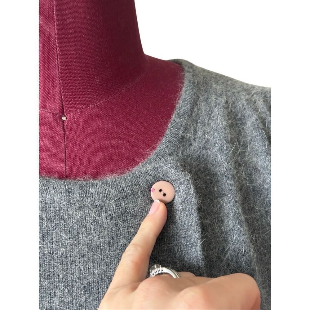 Outlander Button Front Sweater Gray Wool Angora S… - image 6
